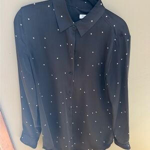 Equipment Black Star Print Button Down Shirt